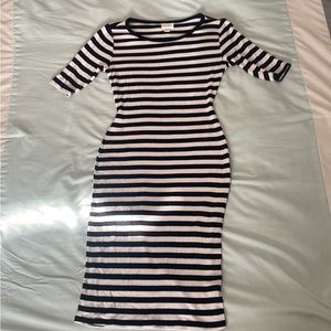 LuLaRoe Black and white striped bodycon dress